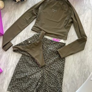 Skims X Fendi Selling as a Set! Biker Shorts, Bikini Bottom and Turtle Neck
